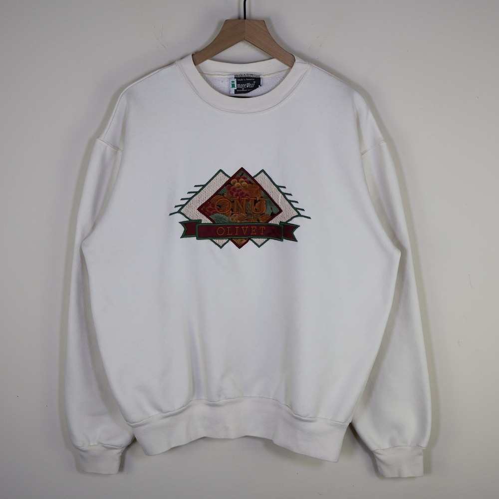 Vintage‎ Olivet Nazarene University Sweatshirt Adult Large Embroidered White